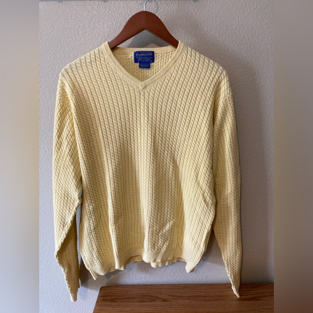 Vintage Pendleton Men’s V-Neck Sweater 100% Cotton